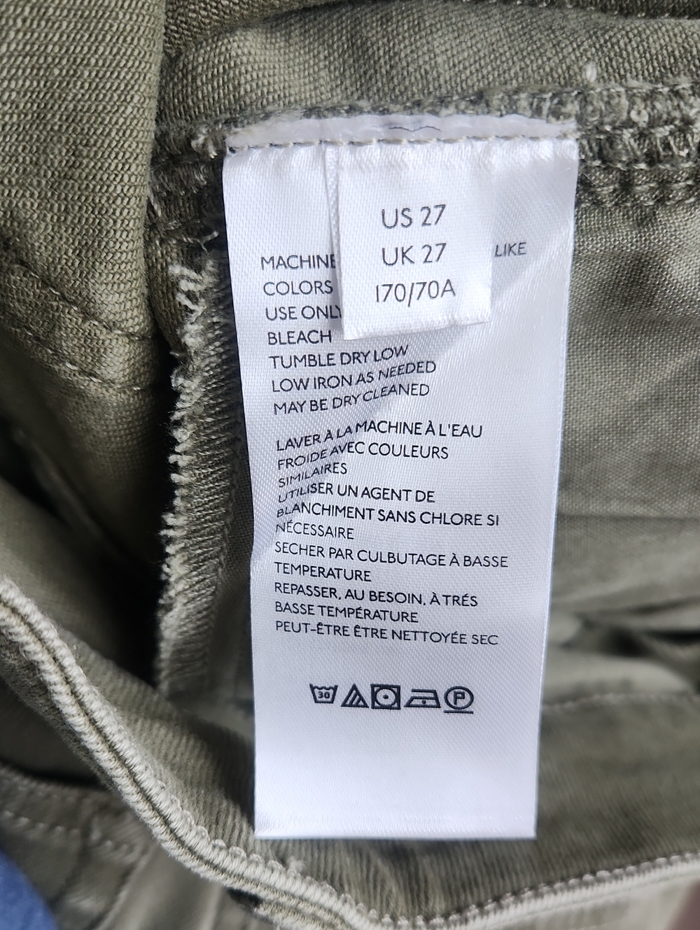 We The Free Olive Green High Rise Skinny Ankle Jeans Raw Frayed Hem Size 27 - Picture 6 of 11
